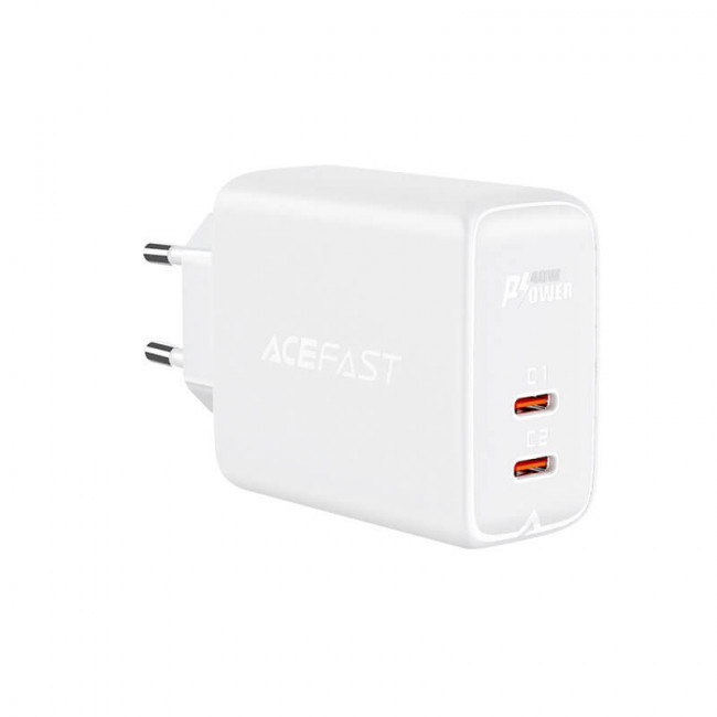 Acefast A9 Quick Charger 40W Οικιακός Φορτιστής Γρήγορης Φόρτισης με 2 Θύρες Type-C - White