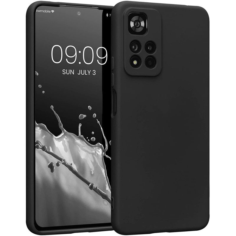 KW Xiaomi Redmi Note 11 Pro+ 5G Θήκη Σιλικόνης Rubberized TPU - Black Matte - 58097.47