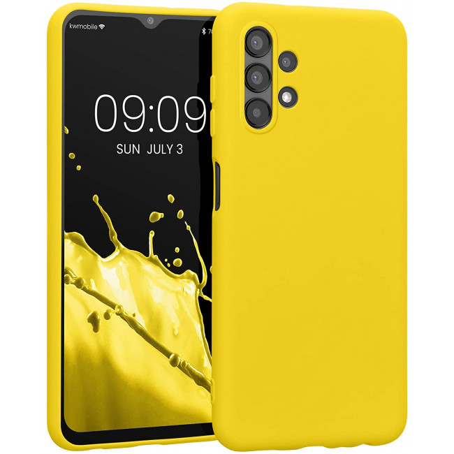 KW Samsung Galaxy A13 4G Θήκη Σιλικόνης Rubberized TPU - Vibrant Yellow - 58049.165