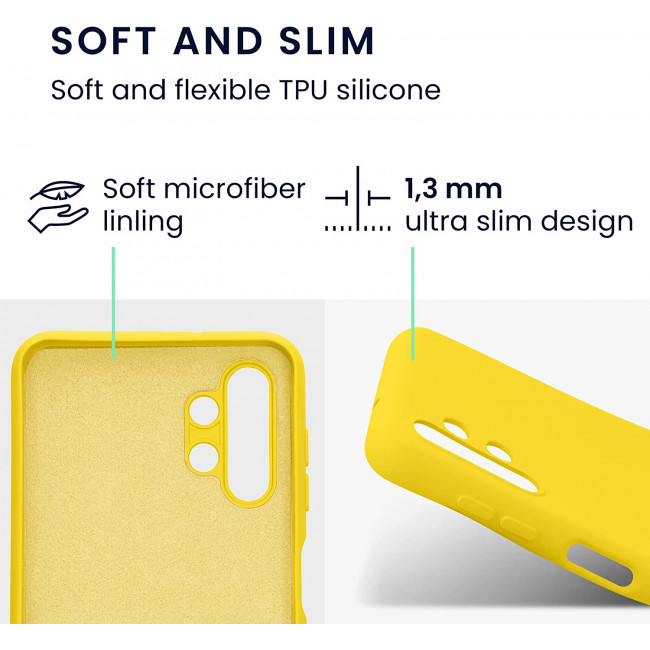 KW Samsung Galaxy A13 4G Θήκη Σιλικόνης Rubberized TPU - Vibrant Yellow - 58049.165