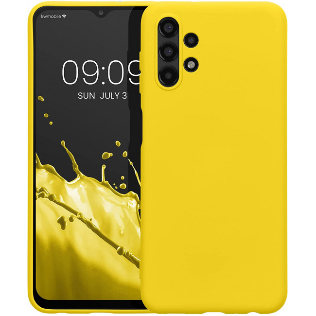 KW Samsung Galaxy A13 4G Θήκη Σιλικόνης Rubberized TPU - Vibrant Yellow - 58049.165