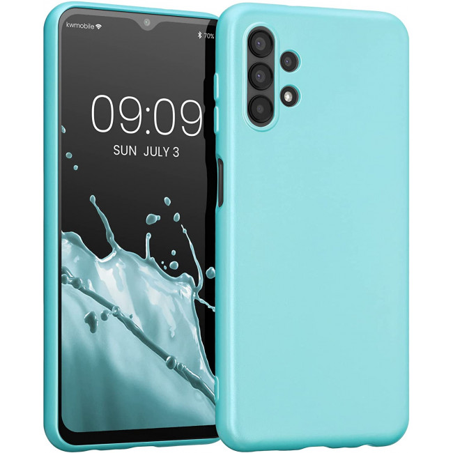 KW Samsung Galaxy A13 4G Θήκη Σιλικόνης TPU - Metallic Mint Green - 58021.231