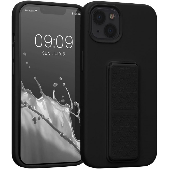 KW iPhone 13 Θήκη Σιλικόνης TPU με Finger Holder - Black - 58249.01