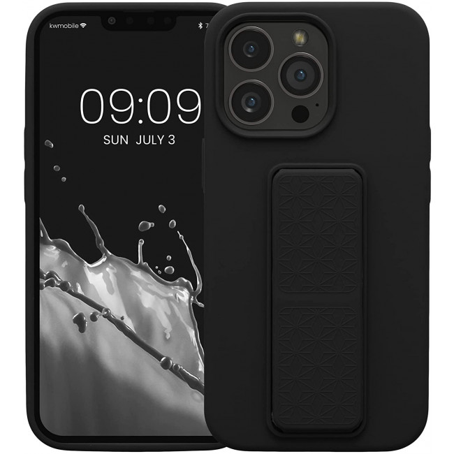 KW iPhone 13 Pro Θήκη Σιλικόνης TPU με Finger Holder - Black - 58277.01