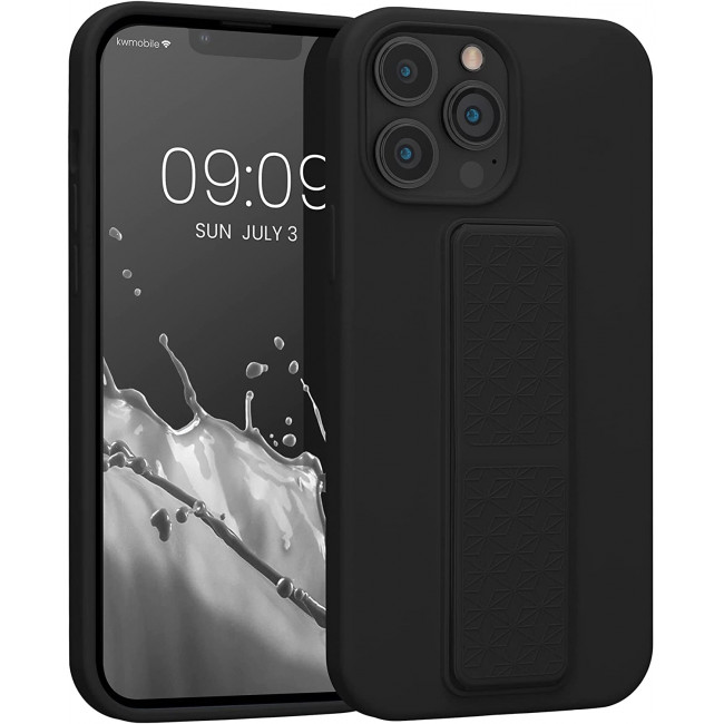 KW iPhone 13 Pro Max Θήκη Σιλικόνης TPU με Finger Holder - Black - 58278.01