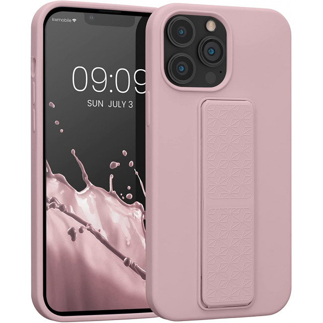 KW iPhone 13 Pro Max Θήκη Σιλικόνης TPU με Finger Holder - Dusty Pink - 58278.10