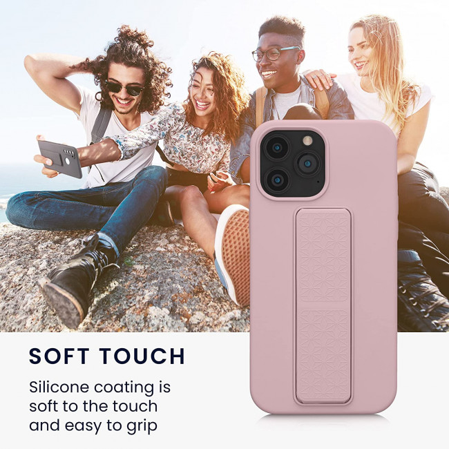 KW iPhone 13 Pro Max Θήκη Σιλικόνης TPU με Finger Holder - Dusty Pink - 58278.10