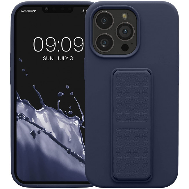 KW iPhone 13 Pro Θήκη Σιλικόνης TPU με Finger Holder - Blueberry - 58277.186