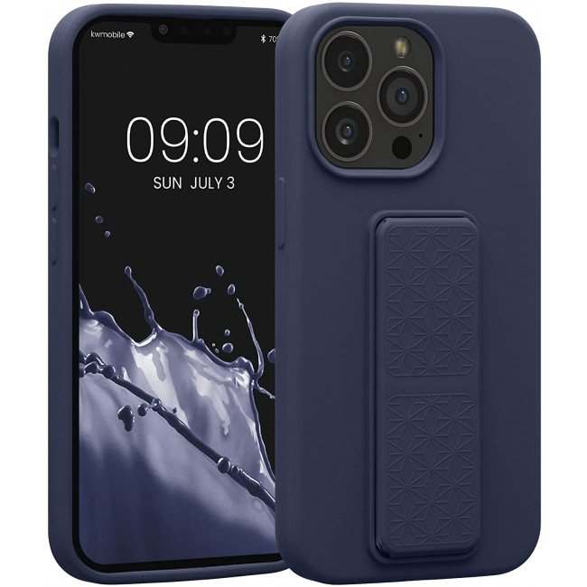 KW iPhone 13 Pro Θήκη Σιλικόνης TPU με Finger Holder - Blueberry - 58277.186