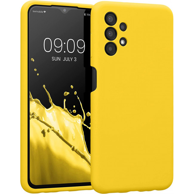 KW Samsung Galaxy A13 4G Θήκη Σιλικόνης Rubberized TPU - Vibrant Yellow - 57832.165