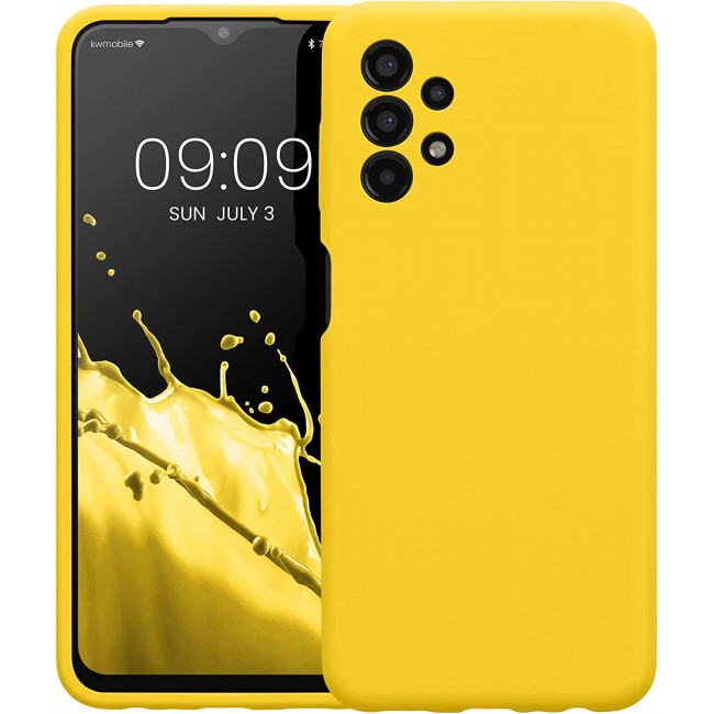 KW Samsung Galaxy A13 4G Θήκη Σιλικόνης Rubberized TPU - Vibrant Yellow - 57832.165