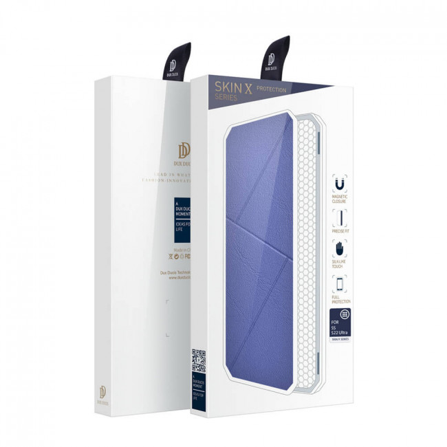 Dux Ducis Samsung Galaxy S22 Ultra Skin X Flip Stand Case Θήκη Βιβλίο - Blue