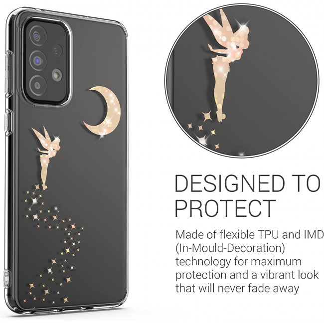 KW Samsung Galaxy A33 5G Θήκη Σιλικόνης TPU Design Fairy Glitter - Rose Gold - Διάφανη - 58799.01