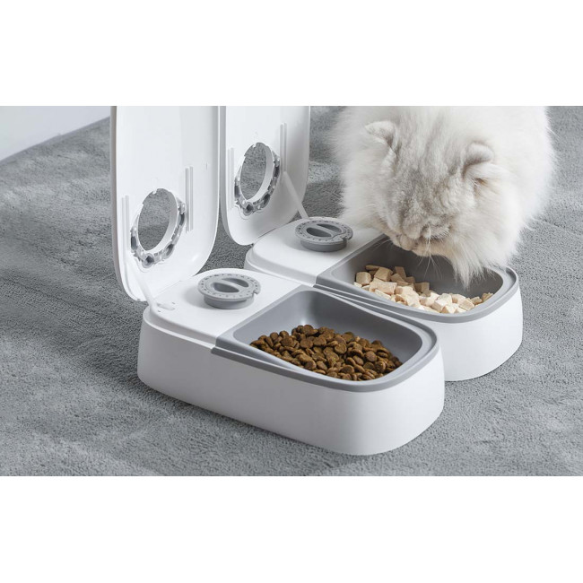 PetWant F7 Intelligent 2-Chamber Food Dispenser - Έξυπνος Διανομέας Φαγητού με 2 Διαμερίσματα - White