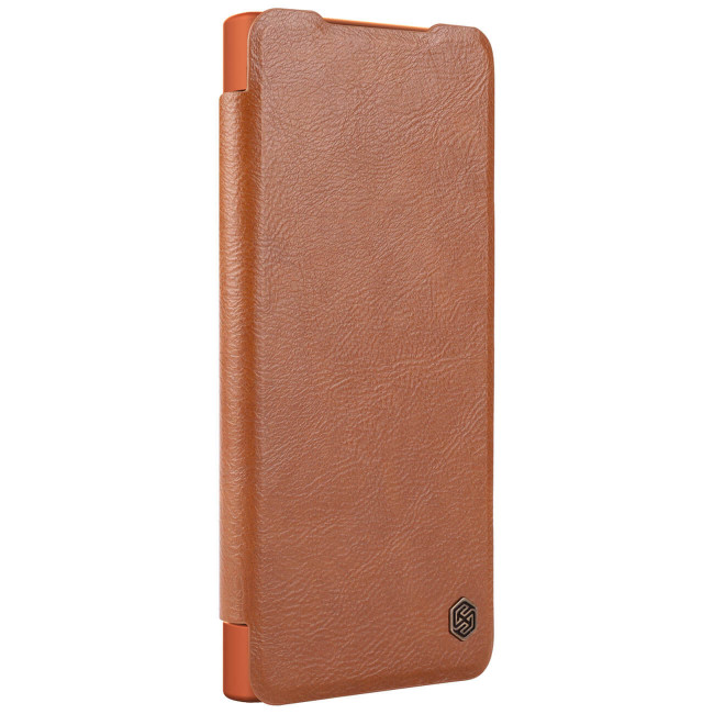 Nillkin Samsung Galaxy S22 Ultra Qin Leather Pro Flip Book Case with Camera Protection Θήκη Βιβλίο με Κάλυμμα για την Κάμερα - Brown