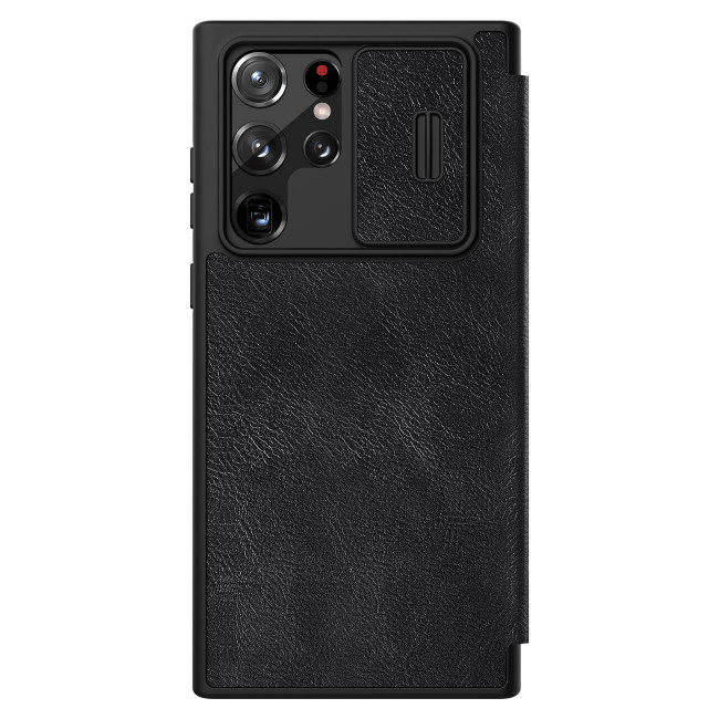 Nillkin Samsung Galaxy S22 Ultra Qin Leather Pro Flip Book Case with Camera Protection Θήκη Βιβλίο με Κάλυμμα για την Κάμερα - Black