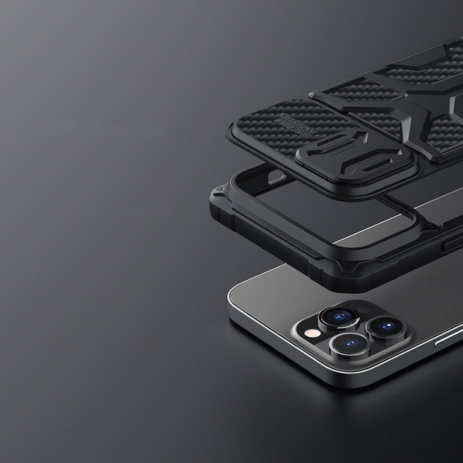 Nillkin iPhone 13 Pro Max Armored Case with Camera Cover Σκληρή Θήκη με Κάλυμμα για την Κάμερα - Black