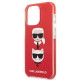 Karl Lagerfeld iPhone 13 Pro Silicone Karl and Choupette Head Θήκη Σιλικόνης - Black / White / Red - KLHCP13LTPE2TR