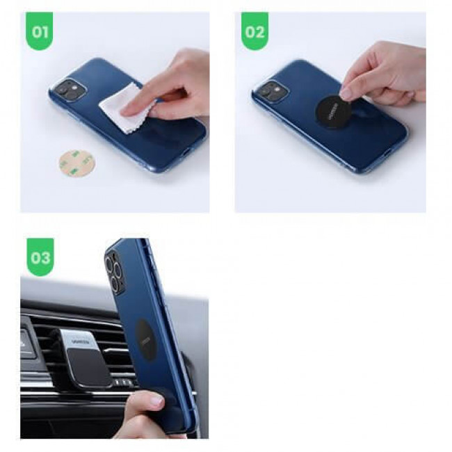 Ugreen Magnetic Car Phone Holder Μαγνητική Βάση Αυτοκινήτου Αεραγωγού - Silver - LP290