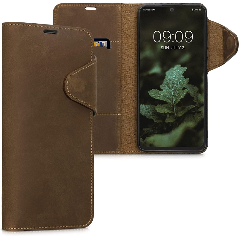 Kalibri Xiaomi Redmi Note 11 Pro+ 5G Θήκη Πορτοφόλι Stand από Γνήσιο Δέρμα - Brown - 58910.05