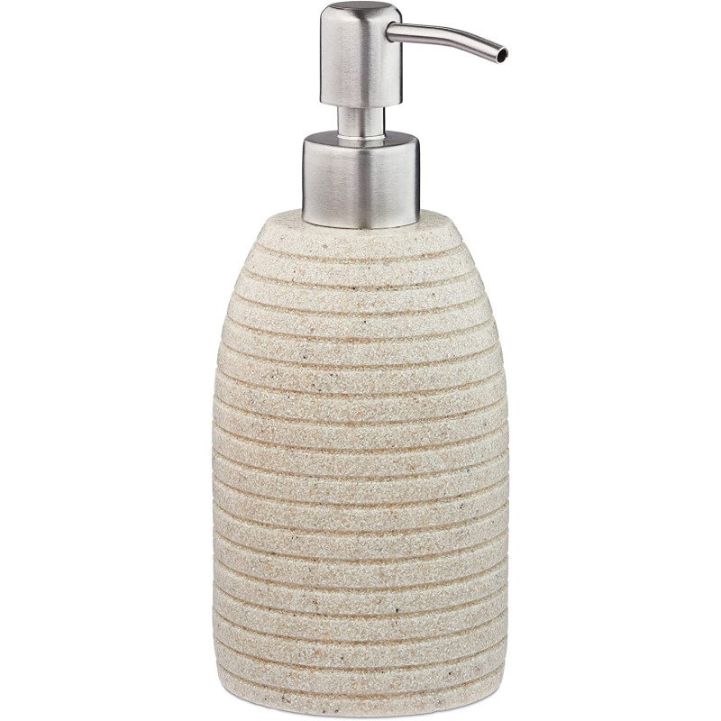 Relaxdays Σαπουνοθήκη Dispenser από Πολυρεσίνη - Beige - 4052025908782