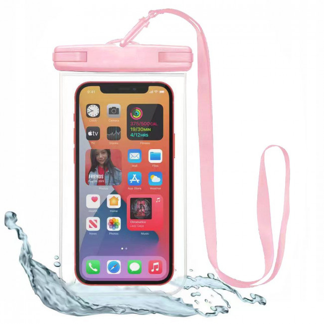 Tech-Protect Universal Αδιάβροχη Θήκη για Smartphones 6.9'' - Clear / Pink