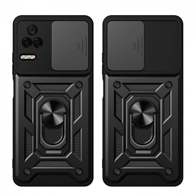 Tech-Protect Xiaomi Poco F4 5G Camshield Pro Σκληρή Θήκη με Πλαίσιο Σιλικόνης και Δαχτυλίδι Συγκράτησης - Black