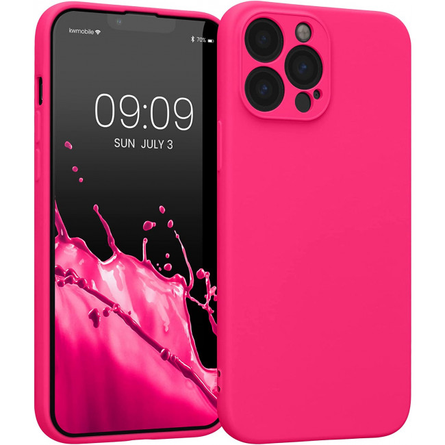 KW iPhone 13 Pro Max Θήκη Σιλικόνης Rubberized TPU - Neon Pink - 58956.77