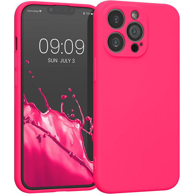 KW iPhone 13 Pro Θήκη Σιλικόνης Rubberized TPU - Neon Pink - 58955.77