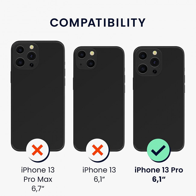 KW iPhone 13 Pro Θήκη Σιλικόνης Rubberized TPU - Matte Black - 58955.47