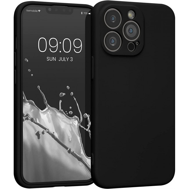 KW iPhone 13 Pro Θήκη Σιλικόνης Rubberized TPU - Matte Black - 58955.47