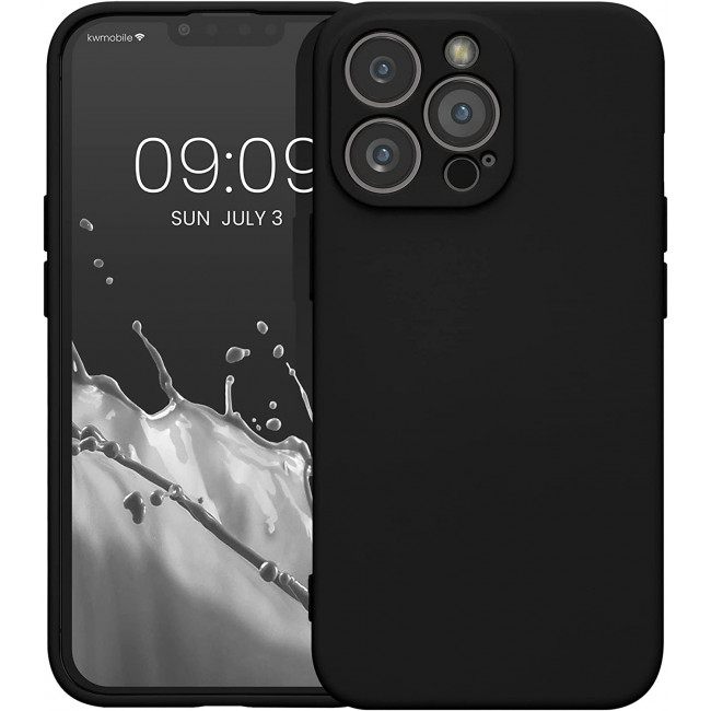 KW iPhone 13 Pro Θήκη Σιλικόνης Rubberized TPU - Matte Black - 58955.47