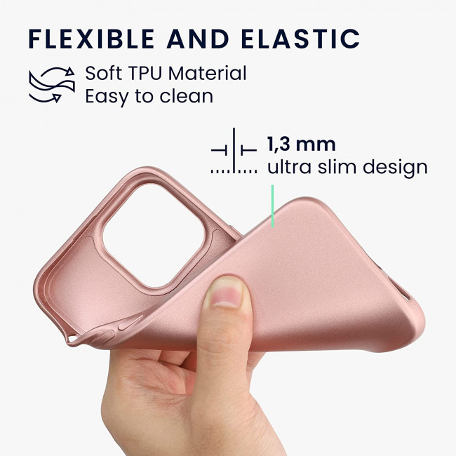 KW iPhone 13 Pro Θήκη Σιλικόνης TPU - Metallic Rose Gold - 57516.31