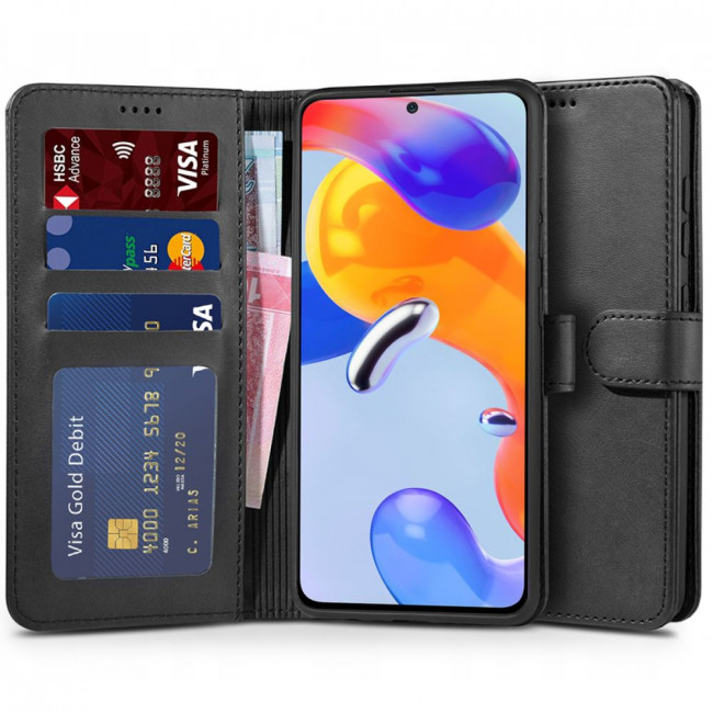 Tech-Protect Xiaomi Poco M4 Pro 5G / Redmi Note 11S 5G Θήκη Πορτοφόλι Stand από Δερματίνη - Black