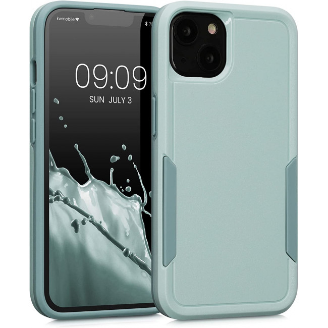 KW iPhone 13 Shockproof Hybrid Σκληρή Θήκη με Πλαίσιο Σιλικόνης TPU - Mint Green - 59198.71