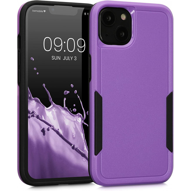 KW iPhone 13 Shockproof Hybrid Σκληρή Θήκη με Πλαίσιο Σιλικόνης TPU - Lavender / Black - 59198.108