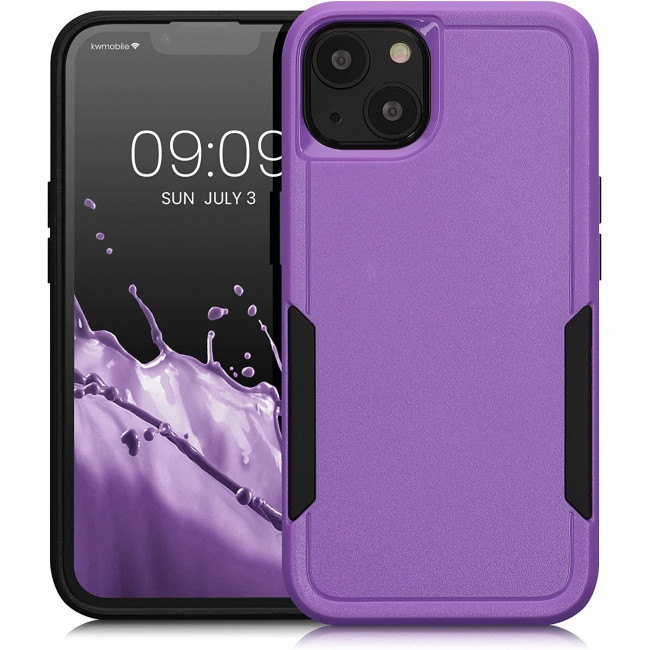 KW iPhone 13 Shockproof Hybrid Σκληρή Θήκη με Πλαίσιο Σιλικόνης TPU - Lavender / Black - 59198.108