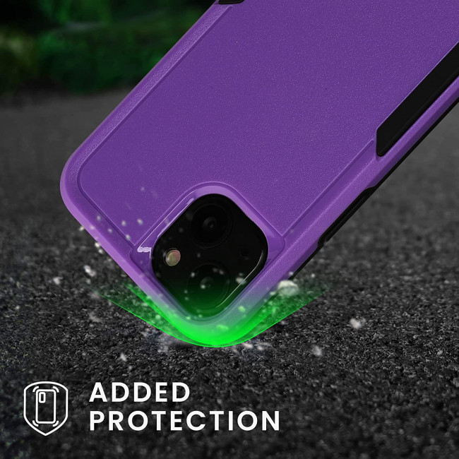 KW iPhone 13 Shockproof Hybrid Σκληρή Θήκη με Πλαίσιο Σιλικόνης TPU - Lavender / Black - 59198.108