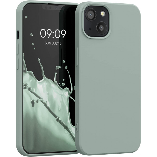 KW iPhone 13 Θήκη Σιλικόνης Rubberized TPU - Grey Green - 55948.172