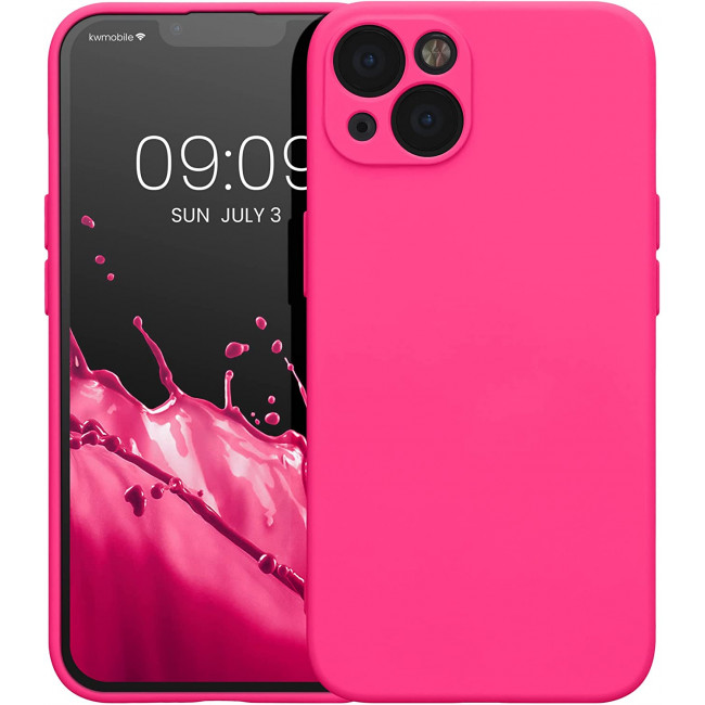 KW iPhone 13 Θήκη Σιλικόνης Rubberized TPU - Neon Pink - 58954.77