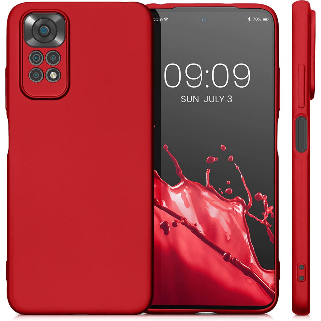 KW Xiaomi Redmi Note 11 / Redmi Note 11S Θήκη Σιλικόνης TPU - Metallic Dark Red - 58651.36