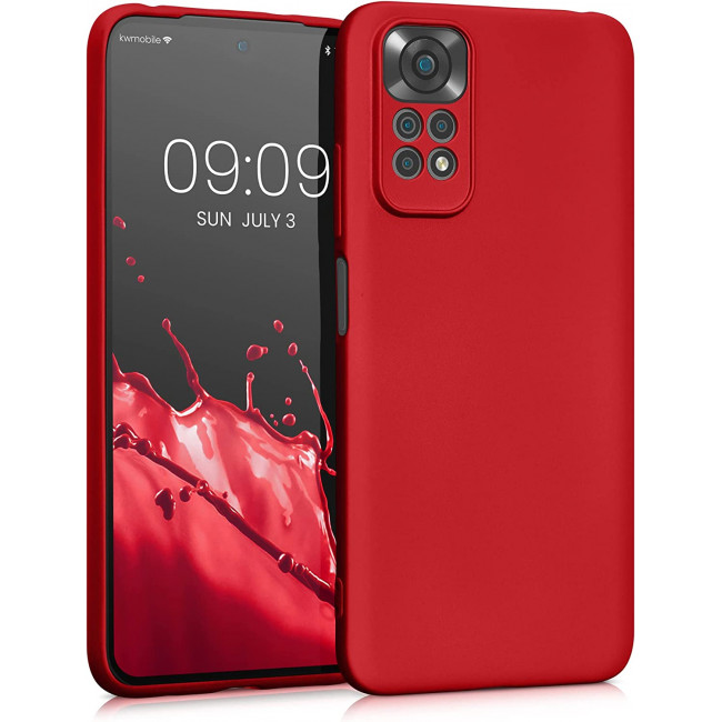 KW Xiaomi Redmi Note 11 / Redmi Note 11S Θήκη Σιλικόνης TPU - Metallic Dark Red - 58651.36