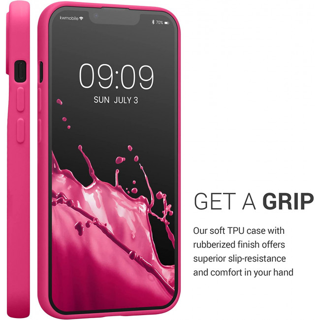 KW iPhone 13 Θήκη Σιλικόνης TPU - Neon Pink - 57748.77