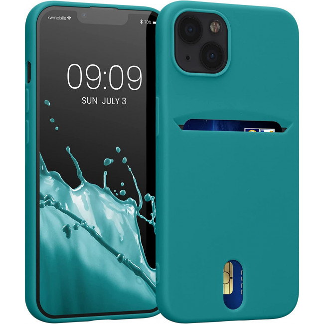 KW iPhone 13 Θήκη Σιλικόνης TPU - Matte Petrol Blue - 57748.57