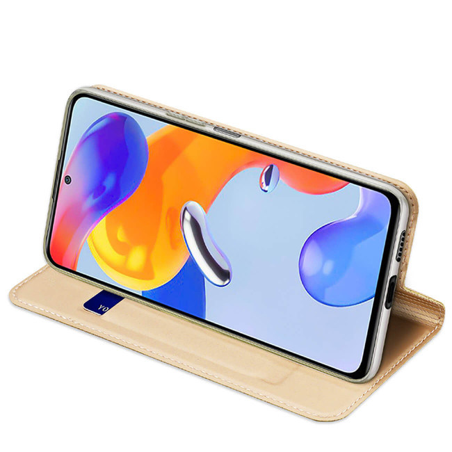 Dux Ducis Xiaomi Redmi Note 11 Pro / 11 Pro 5G Flip Stand Case Θήκη Βιβλίο - Gold