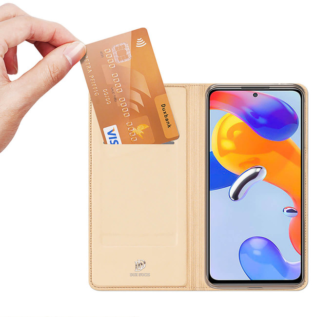 Dux Ducis Xiaomi Redmi Note 11 Pro / 11 Pro 5G Flip Stand Case Θήκη Βιβλίο - Gold