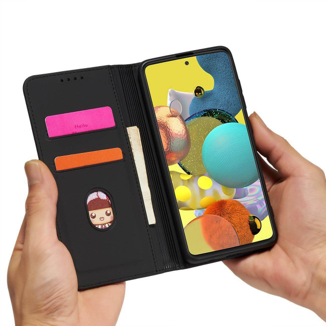 OEM Xiaomi Redmi Note 11 / Redmi Note 11S Magnet Card Wallet Case Θήκη Πορτοφόλι Stand - Black