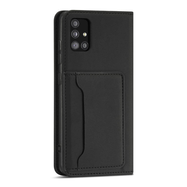 OEM Xiaomi Redmi Note 11 / Redmi Note 11S Magnet Card Wallet Case Θήκη Πορτοφόλι Stand - Black