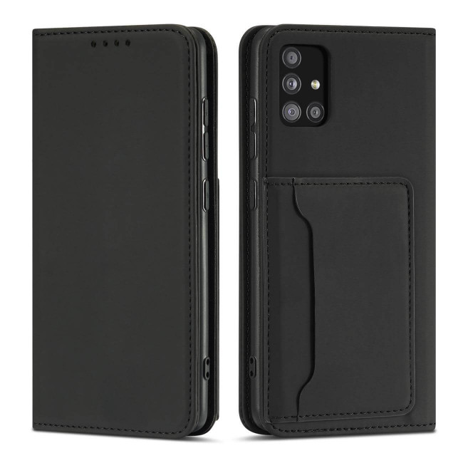 OEM Xiaomi Redmi Note 11 / Redmi Note 11S Magnet Card Wallet Case Θήκη Πορτοφόλι Stand - Black