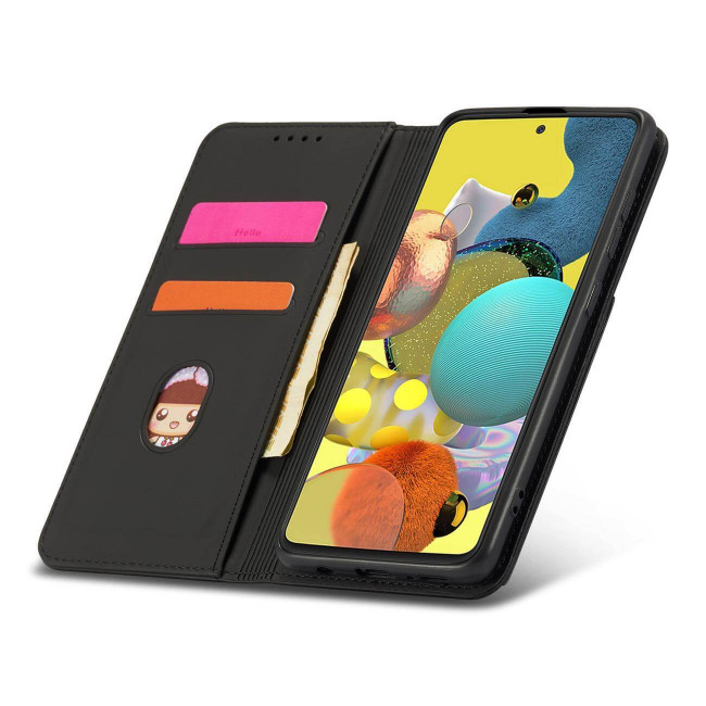 OEM Xiaomi Redmi Note 11 / Redmi Note 11S Magnet Card Wallet Case Θήκη Πορτοφόλι Stand - Black